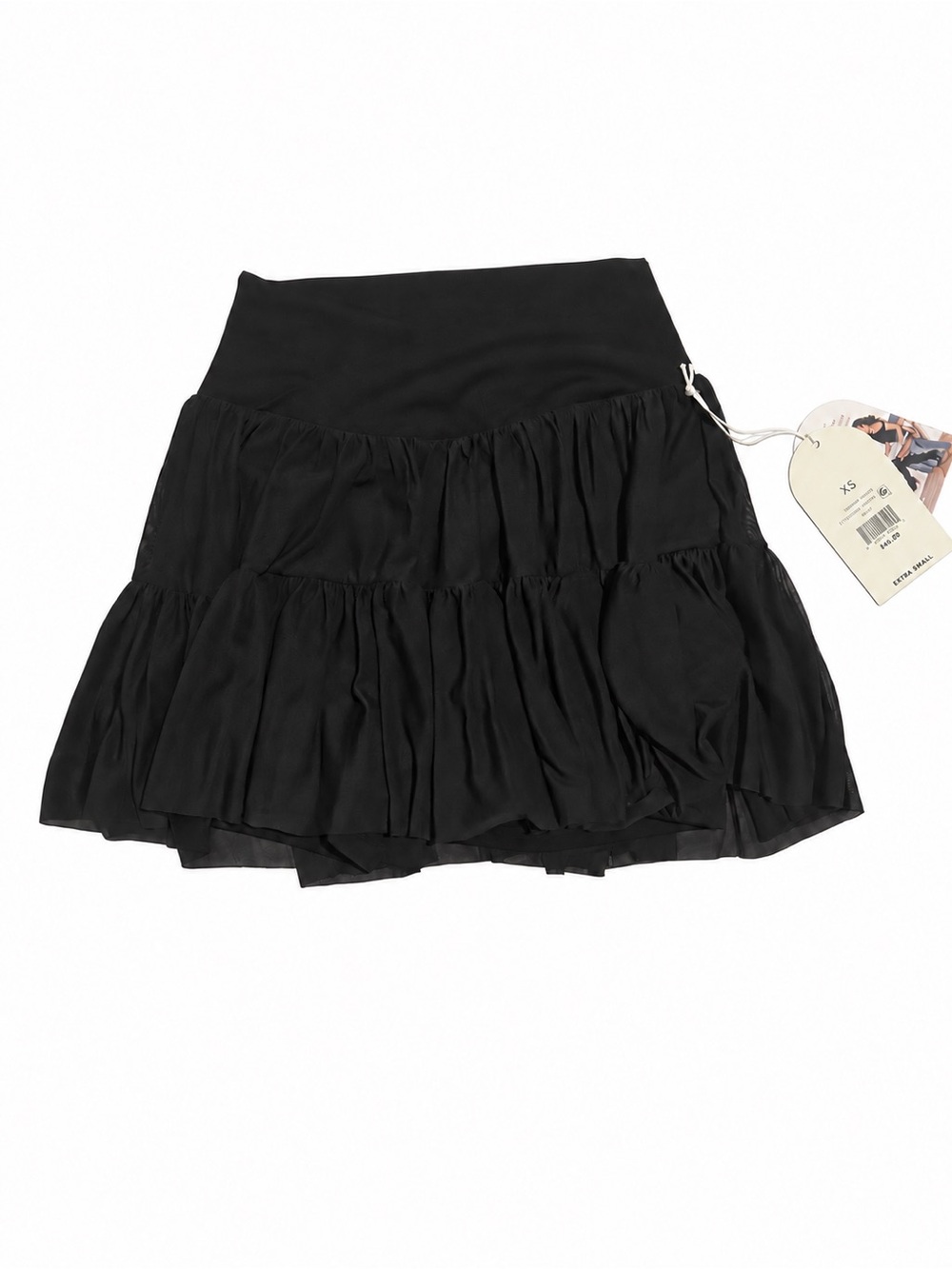 Blogilates Ballerina Skort Women’s XS Black Tiered Mesh NWT
